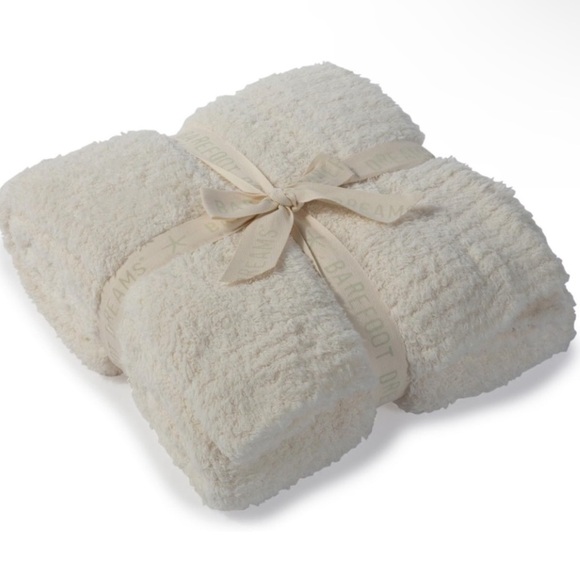Barefoot Dreams Soft Cream Ivory Neutral Cozychic Throw Blanket NWT NEW - Picture 7 of 8